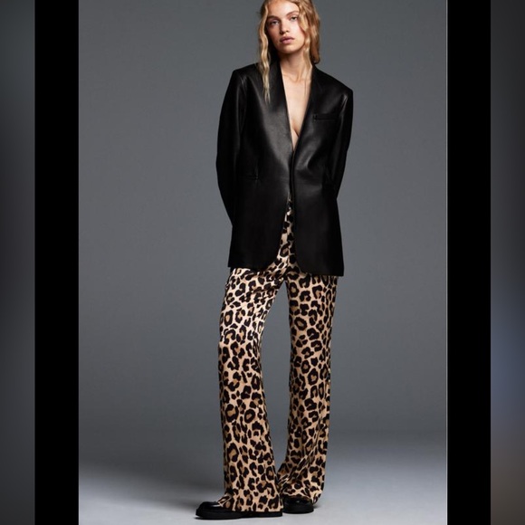 Zara Pants - Brand new Zara Animal Print Wide Leg Pants